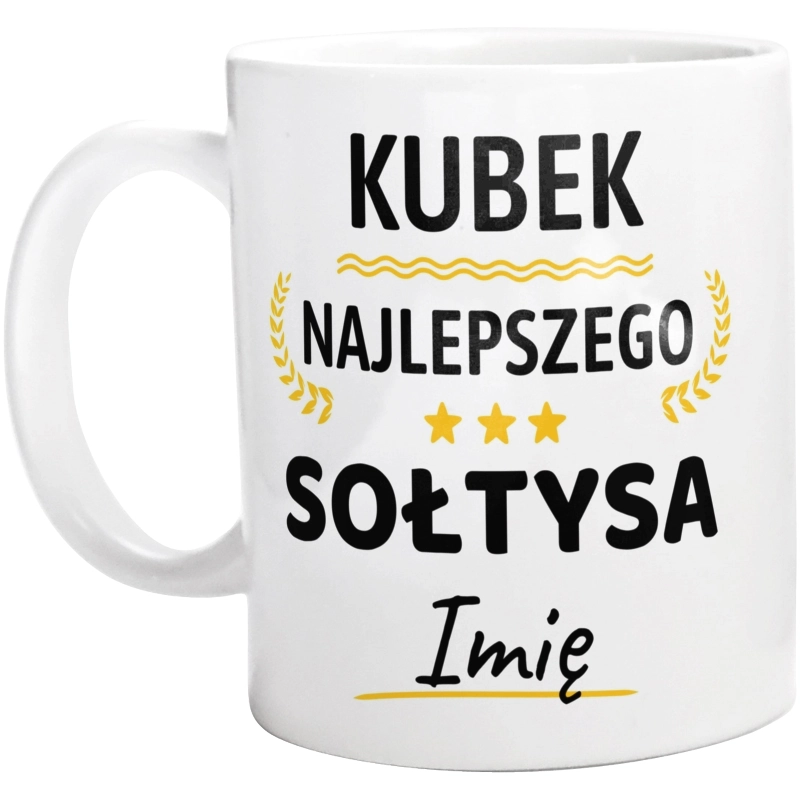 {Modelskind.name_Short} Najlepszego Sołtysa Twoje Imię - Kubek Biały