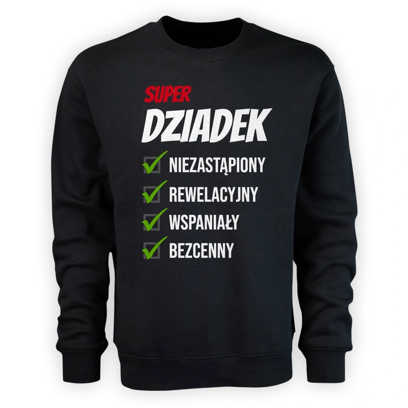 Super Dziadek Niezastąpiony - Męska Bluza Czarna