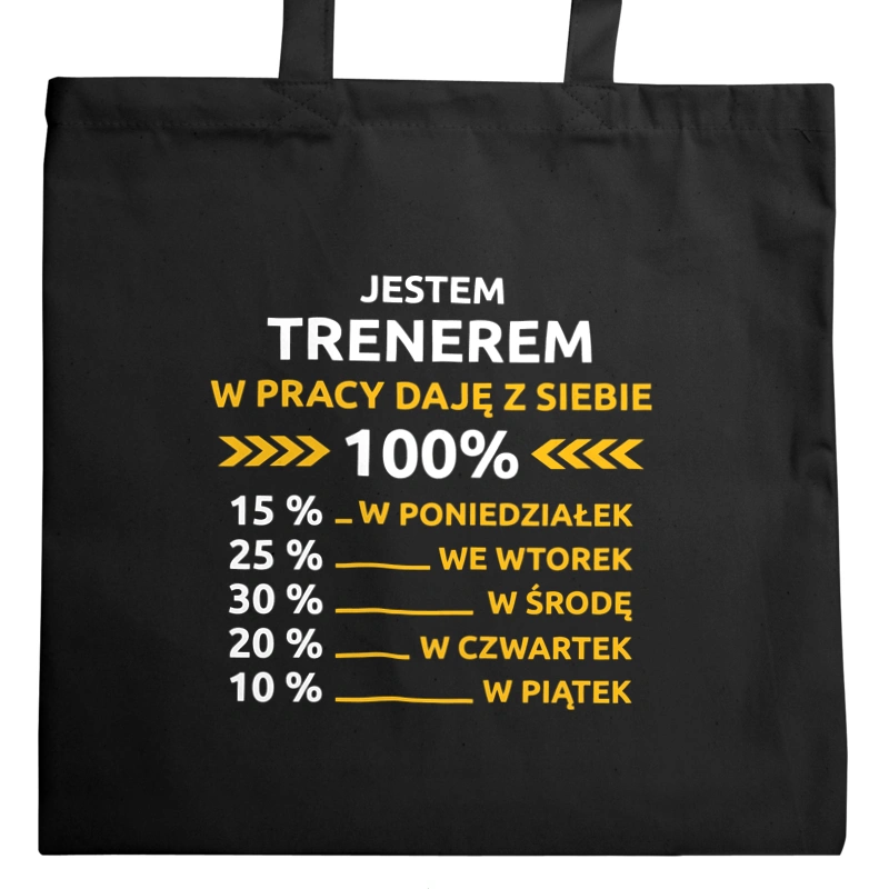 Trener W Pracy Daje Z Siebie 100% - Torba Na Zakupy Czarna