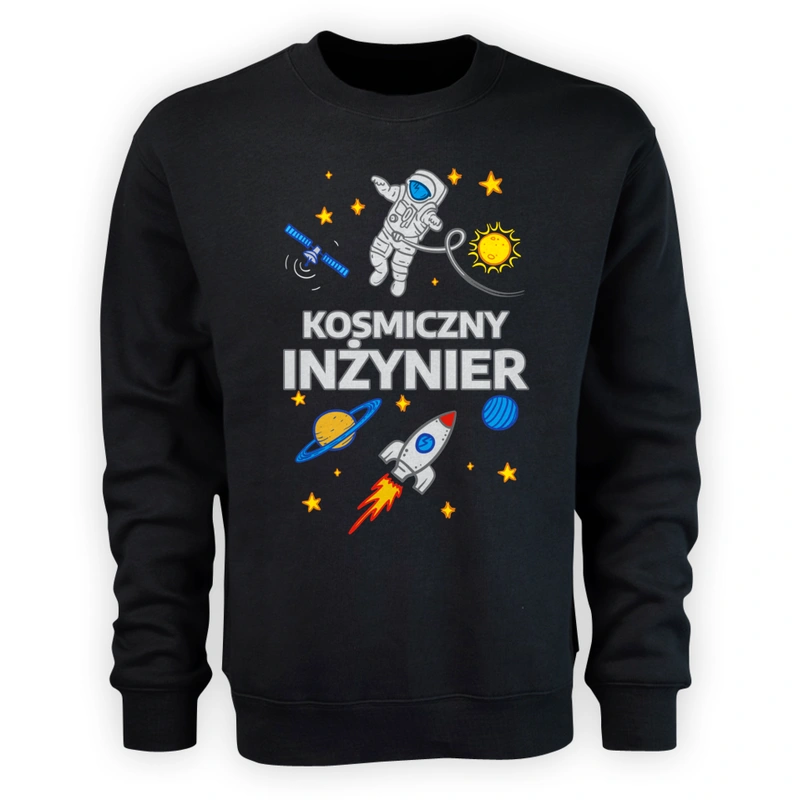 Kosmiczny Inżynier - Męska Bluza Czarna