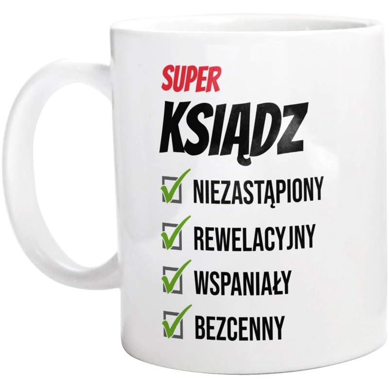 Super Ksiądz Niezastąpiony - Kubek Biały