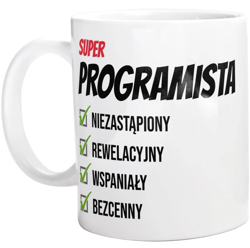 Super Programista Niezastąpiony - Kubek Biały