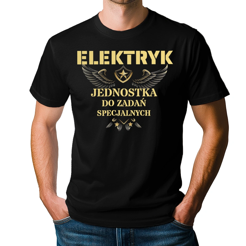 Elektryk Jednostka Do Zadań Specjalnych - Męska Koszulka Czarna