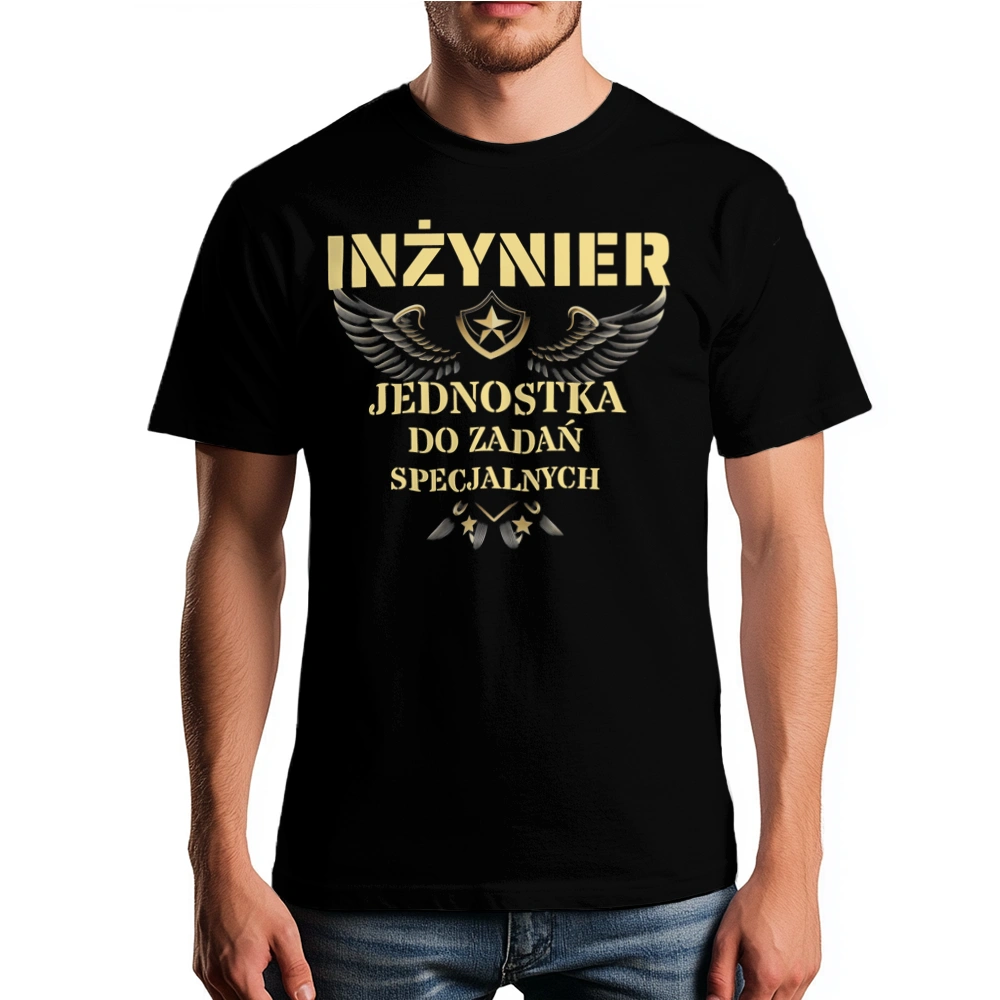 Inżynier Jednostka Do Zadań Specjalnych - Męska Koszulka Czarna