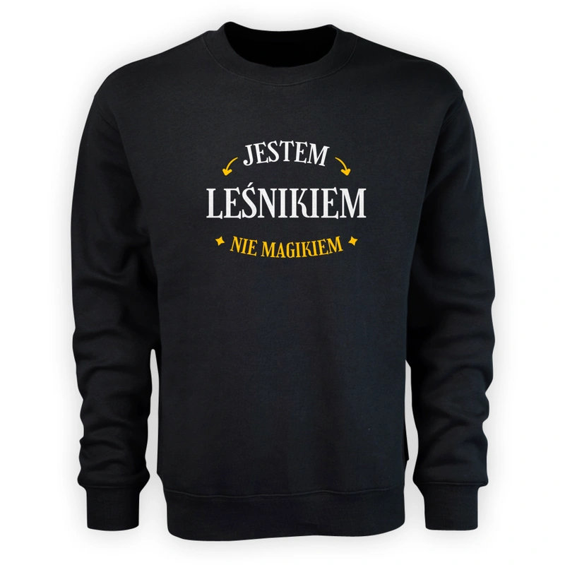 Jestem Leśnikiem Nie Magikiem - Męska Bluza Czarna