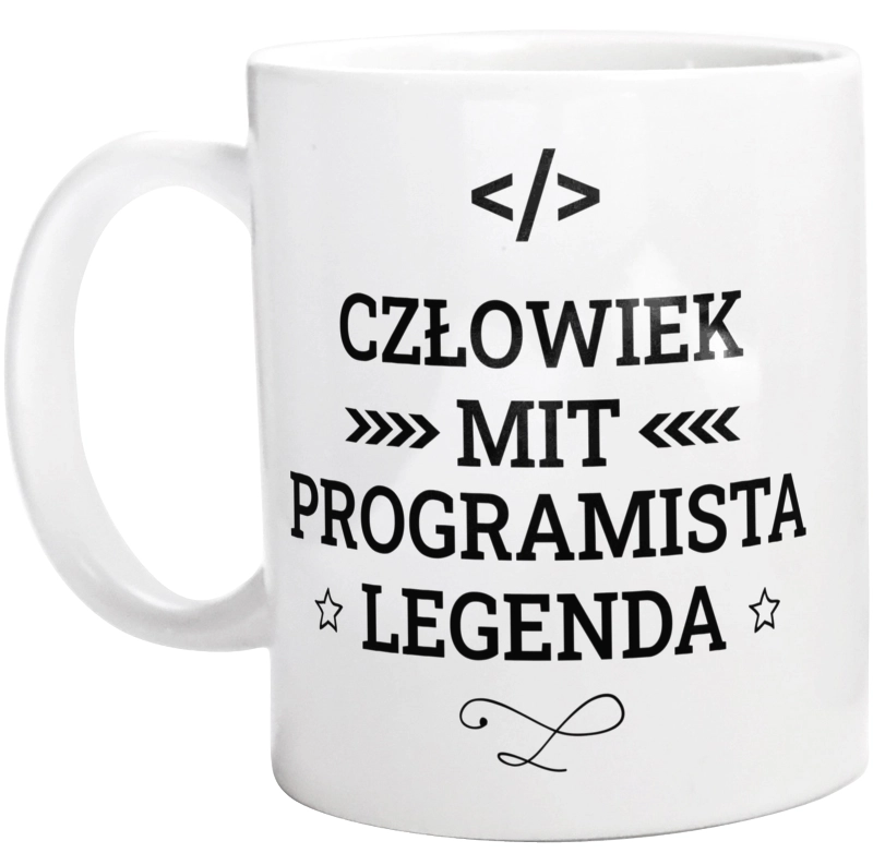 Programista Mit Legenda Człowiek - Kubek Biały