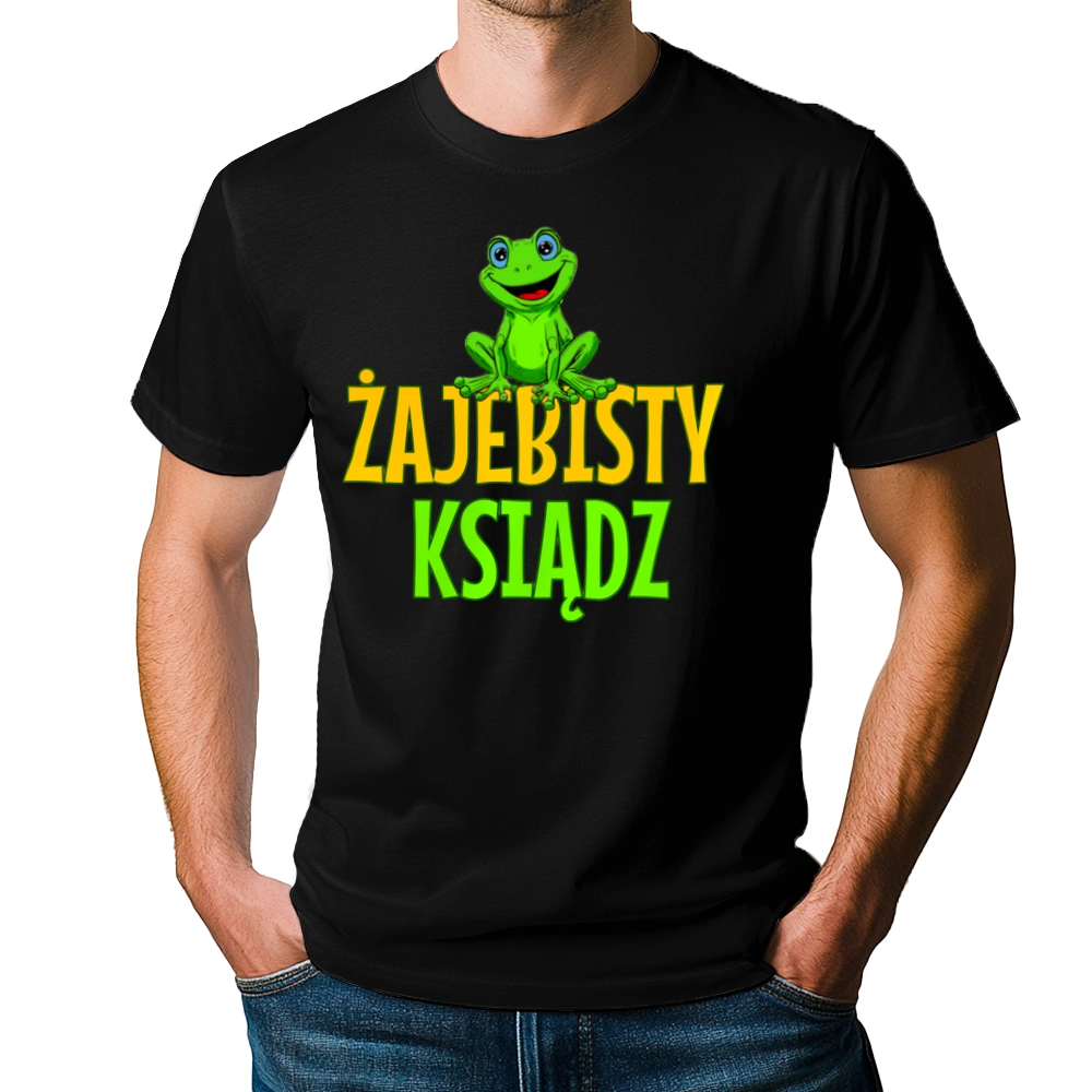 Żajebisty Ksiądz - Męska Koszulka Czarna