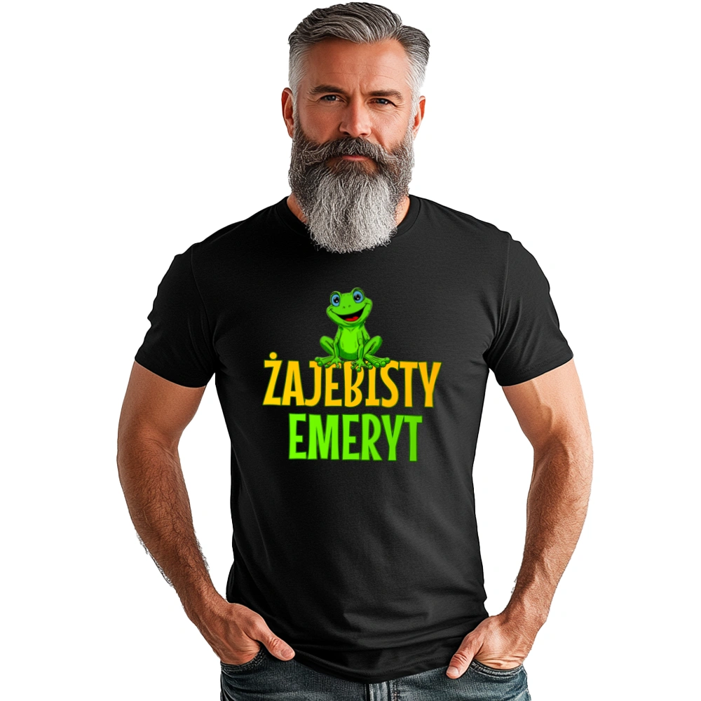 Żajebisty Emeryt - Męska Koszulka Czarna