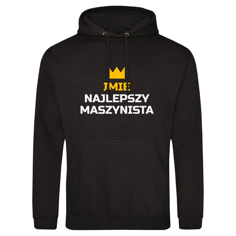 Twoje Imię Najlepszy Maszynista - Męska Bluza z kapturem Czarna