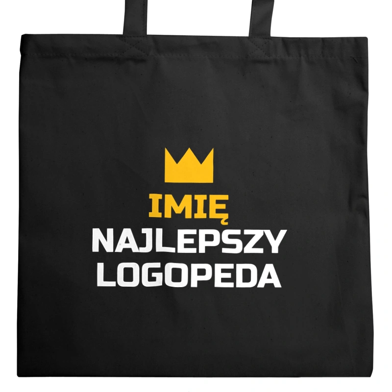 Twoje Imię Najlepszy Logopeda - Torba Na Zakupy Czarna