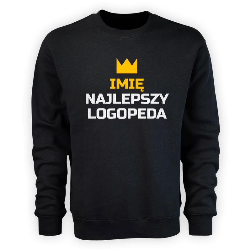 Twoje Imię Najlepszy Logopeda - Męska Bluza Czarna