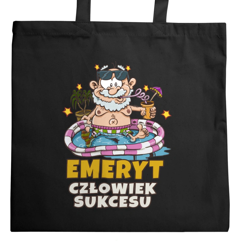 Emeryt Czlowiek Sukcesu - Torba Na Zakupy Czarna