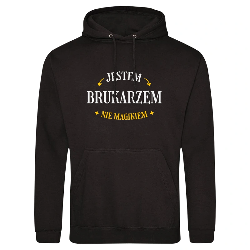 Jestem Brukarzem Nie Magikiem - Męska Bluza z kapturem Czarna