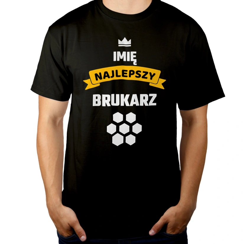 Najlepszy Brukarz - Twoje Imię - Męska Koszulka Czarna