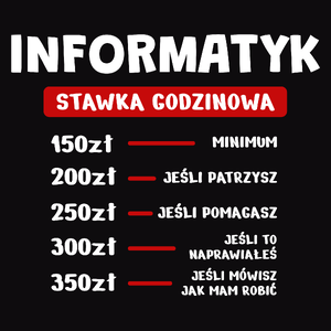 Stawka Godzinowa Informatyk - Męska Bluza Czarna