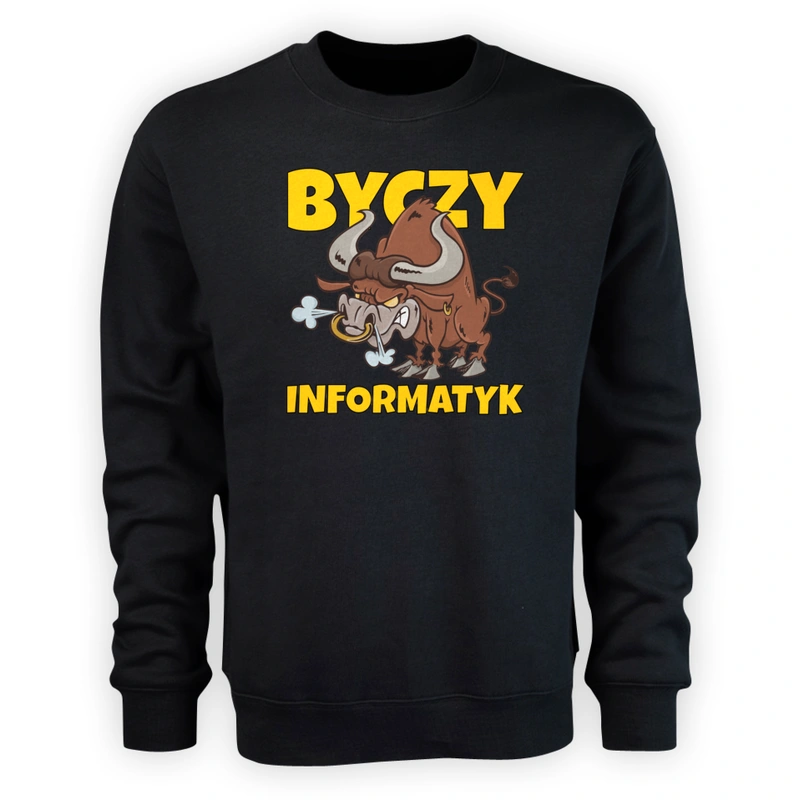 Byczy Informatyk - Męska Bluza Czarna