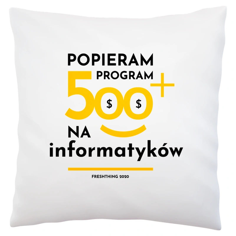 Program 500 Plus Na Informatyków - Poduszka Biała