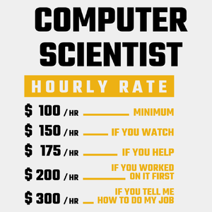 Hourly Rate Computer Scientist - Męska Koszulka Biała