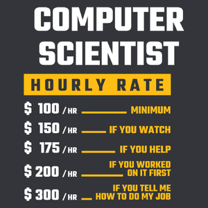 Hourly Rate Computer Scientist - Męska Koszulka Szara