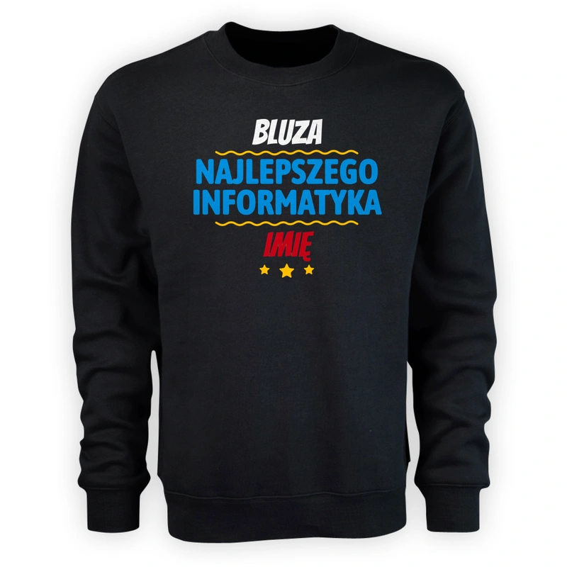 Kubek Najlepszego Informatyka Imię Personalizacja - Męska Bluza Czarna