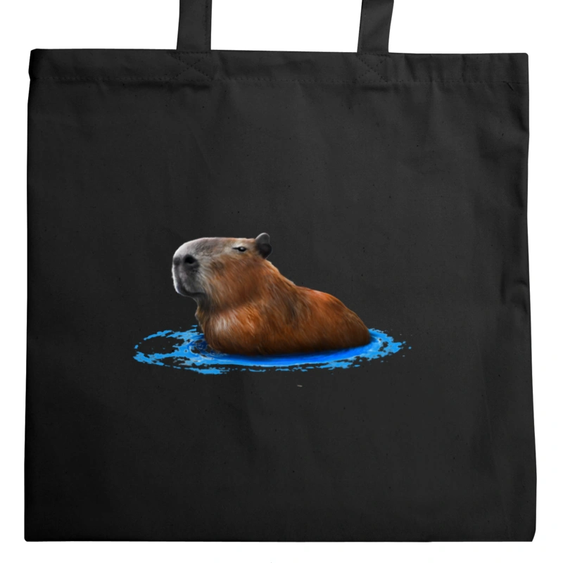 Kapybara Pływająca Kapibara - Torba Na Zakupy Czarna