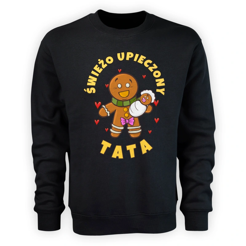 Świeżo Upieczony Tata Dzień Ojca - Męska Bluza Czarna