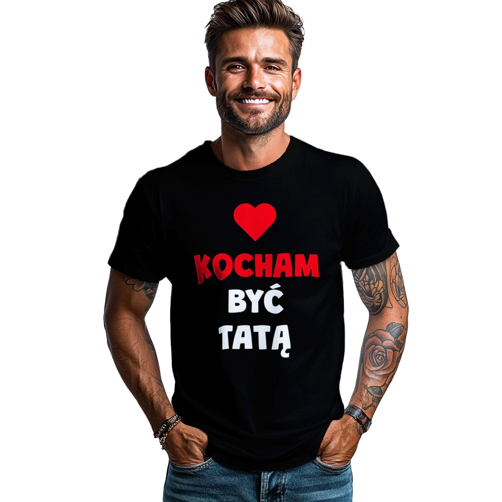 Kocham Być Tatą - Męska Koszulka Czarna