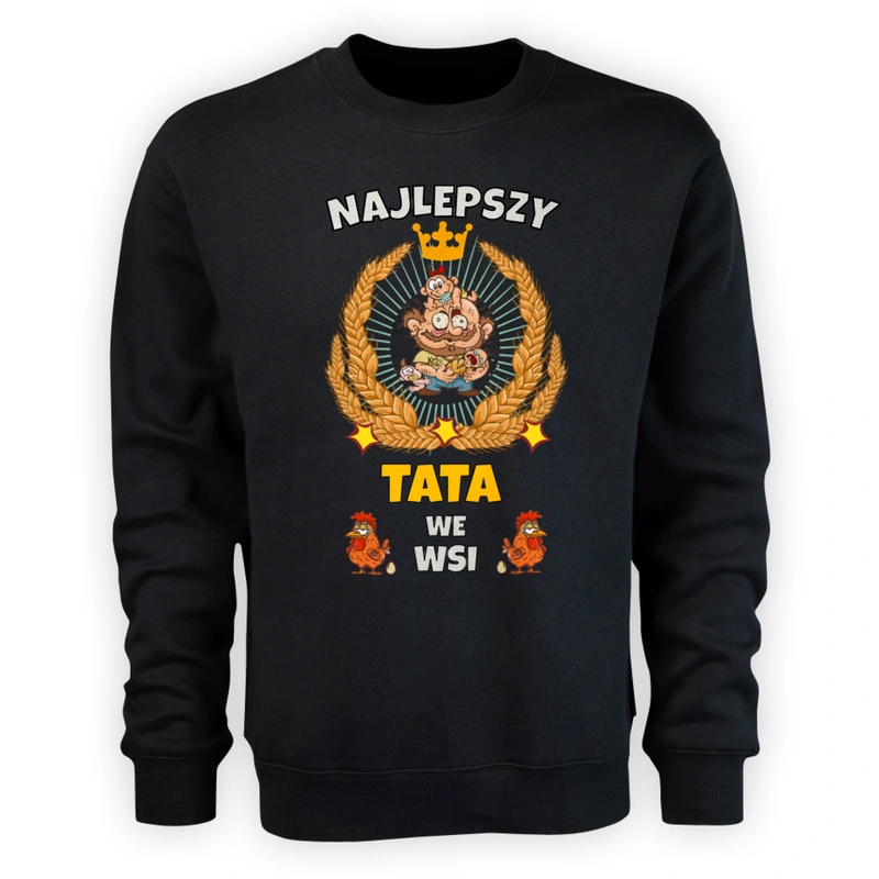 Najlepszy Tata We Wsi - Męska Bluza Czarna