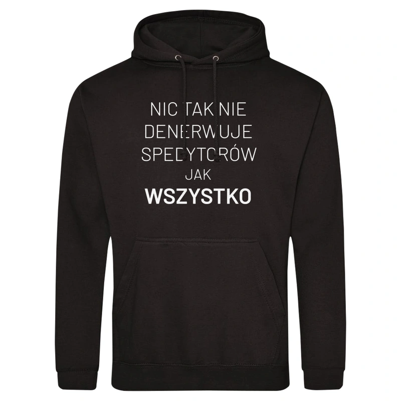 Nic Tak Nie Denerwuje Spedytorów Jak Wszystko - Męska Bluza z kapturem Czarna