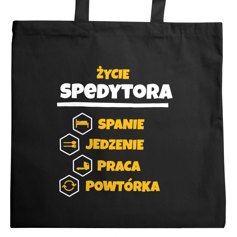 Spedytor - Spanie Jedzenie - Torba Na Zakupy Czarna