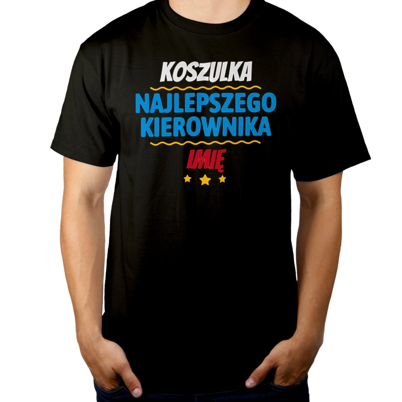  Najlepszego Kierownika Imię Personalizacja - Męska Koszulka Czarna