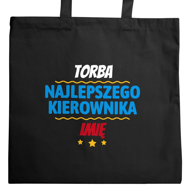  Najlepszego Kierownika Imię Personalizacja - Torba Na Zakupy Czarna