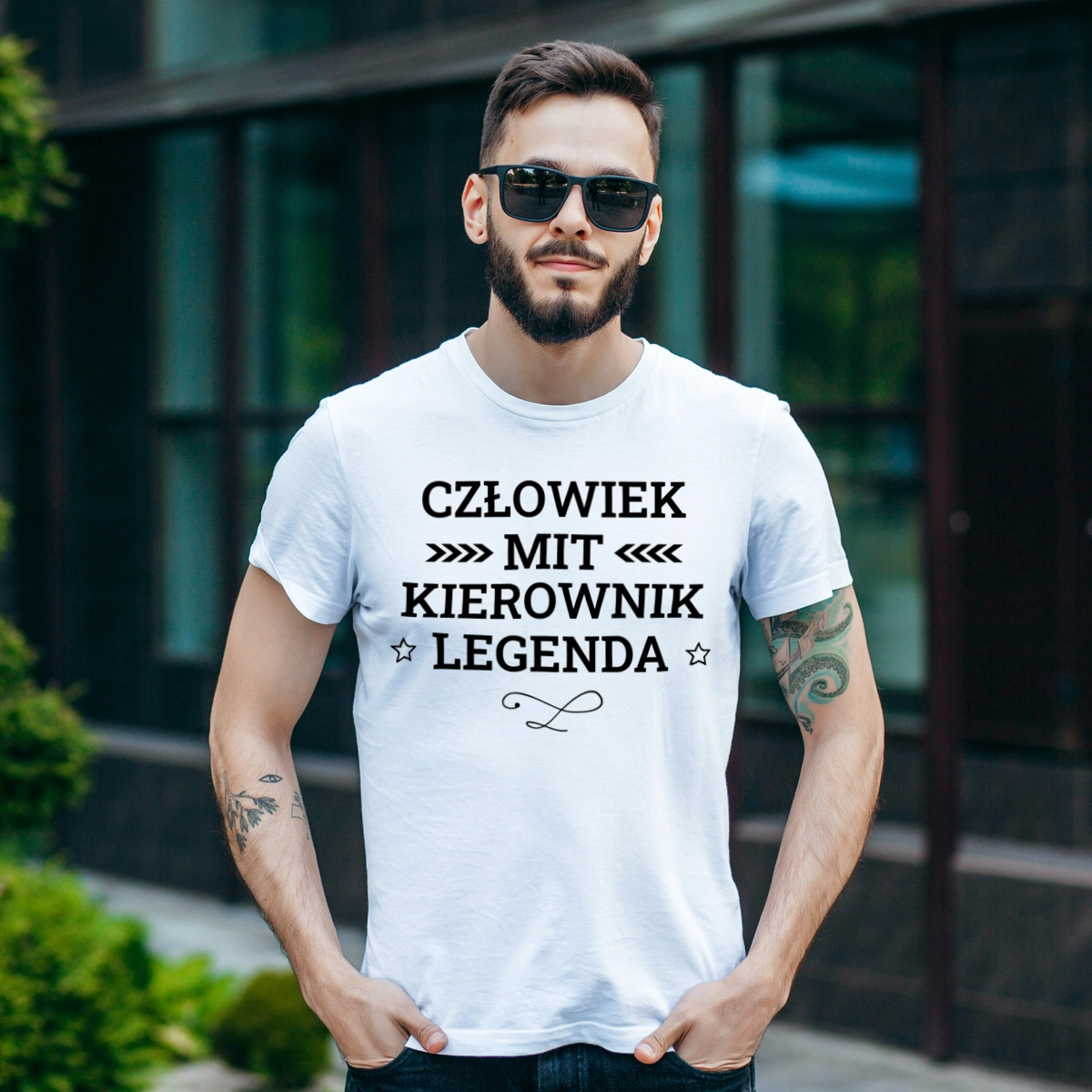 Kierownik Mit Legenda Człowiek - Męska Koszulka Biała