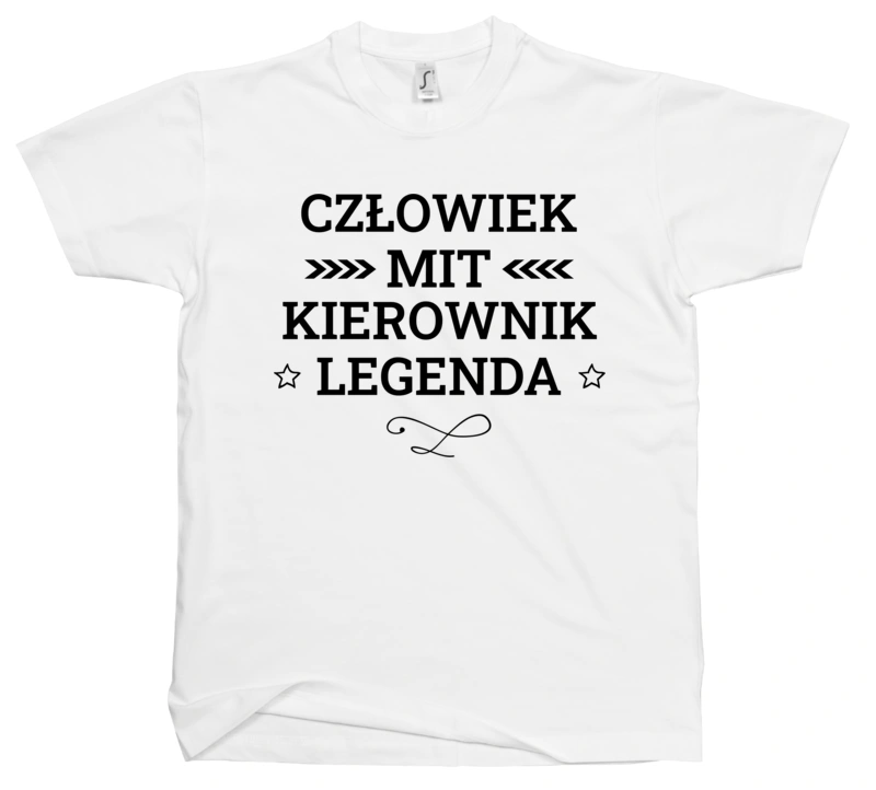 Kierownik Mit Legenda Człowiek - Męska Koszulka Biała