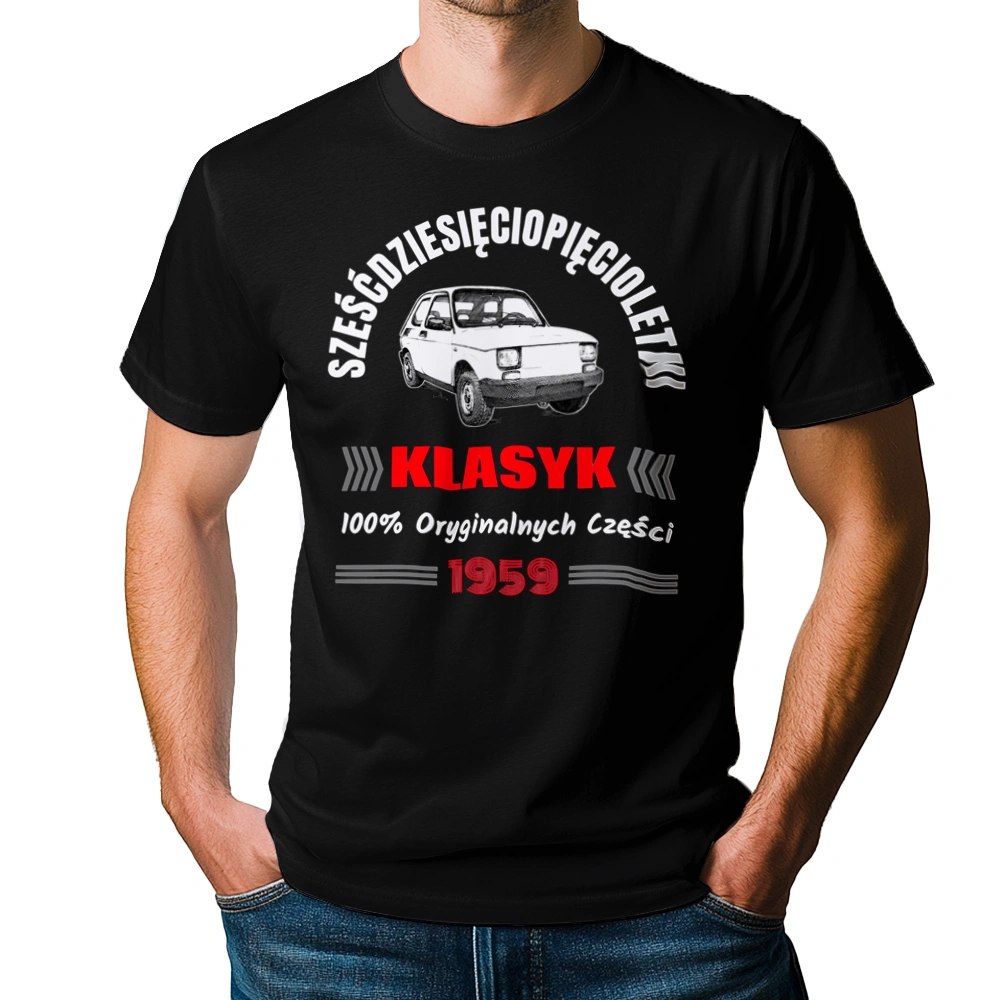 65 Letni Klasyk 1958 Rok - Męska Koszulka Czarna