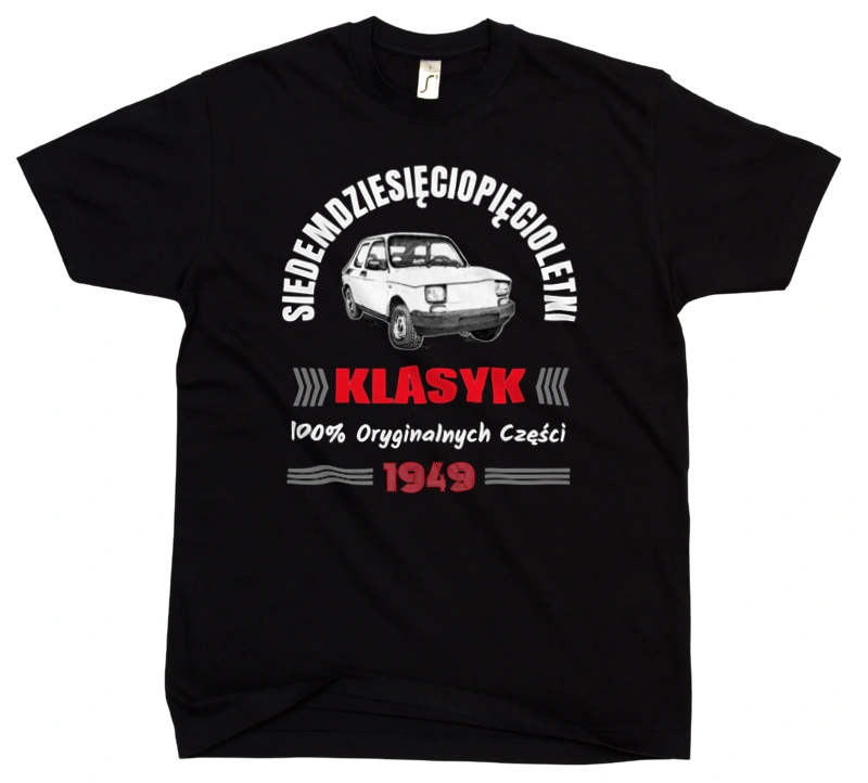 75 Letni Klasyk 1948 Rok - Męska Koszulka Czarna