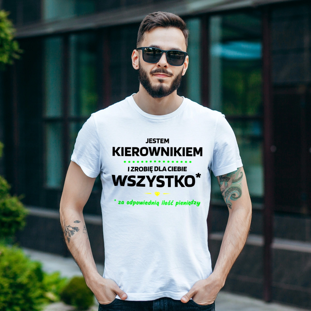 Ten Kierownik Zrobi Dla Ciebie Wszystko - Męska Koszulka Biała