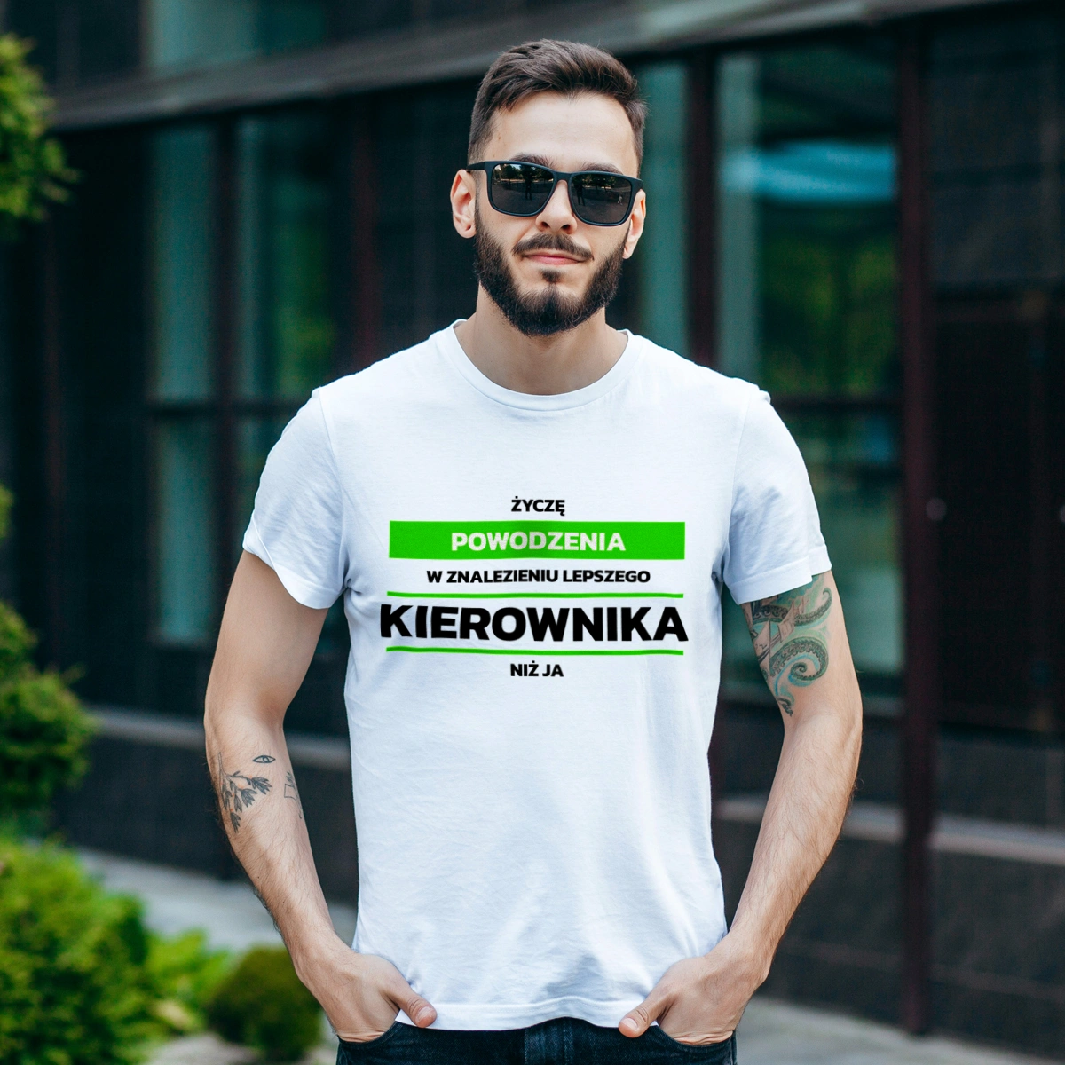 Powodzeniu W Znalezieniu Lepszego Kierownika - Męska Koszulka Biała