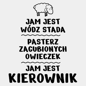 Jam Jest Kierownik Wódz Stada - Męska Koszulka Biała