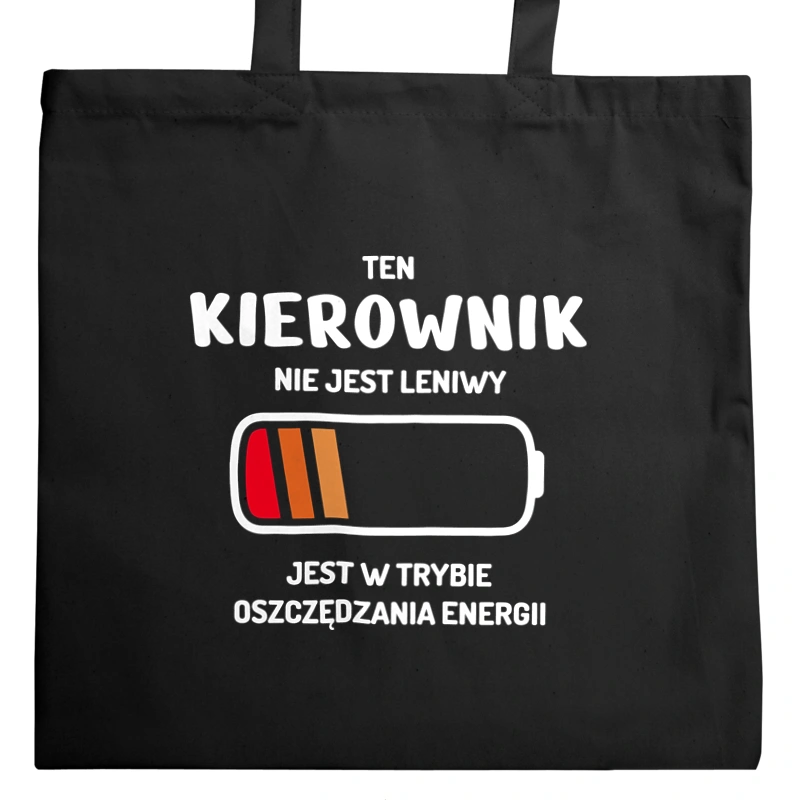 Nie Leniwy Kierownik - Torba Na Zakupy Czarna