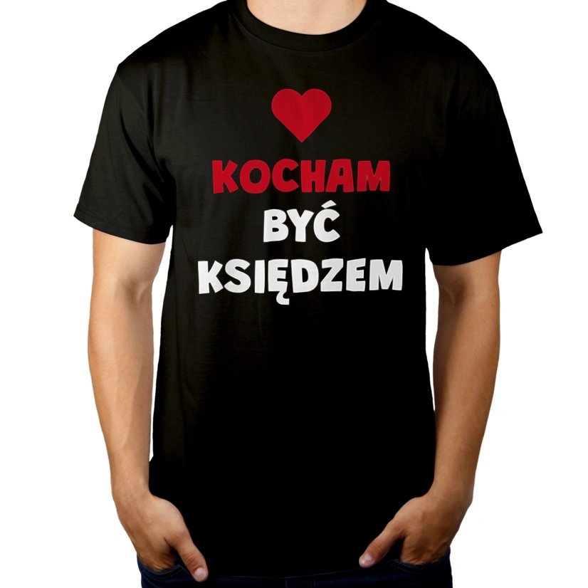 Kocham Być Księdzem - Męska Koszulka Czarna