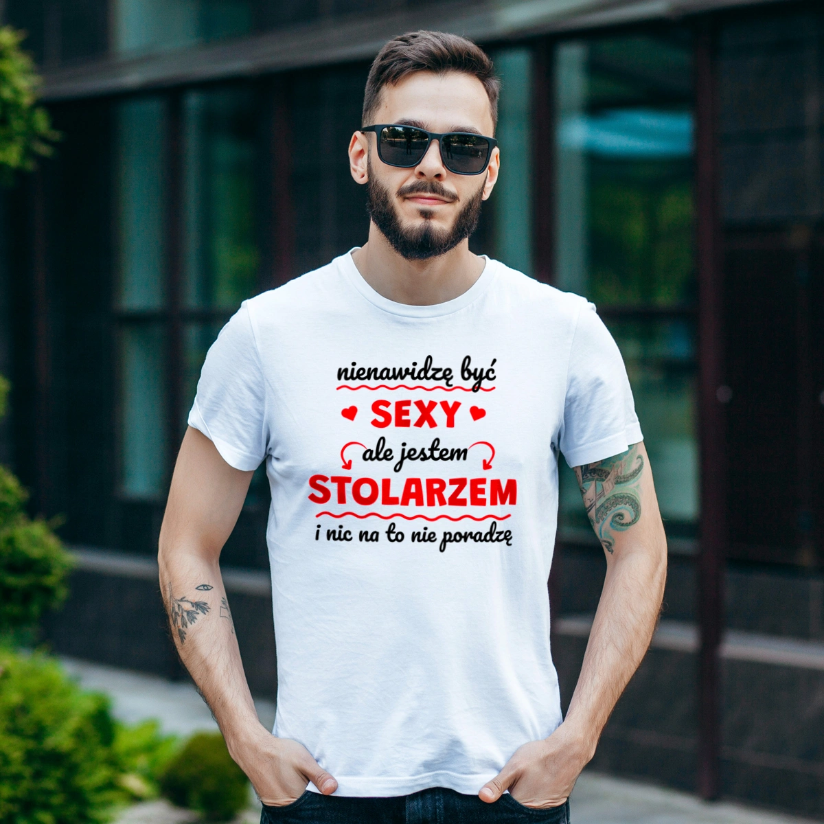 Sexy Stolarz - Męska Koszulka Biała