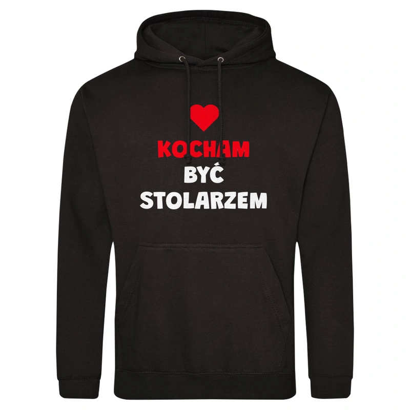 Kocham Być Stolarzem - Męska Bluza z kapturem Czarna