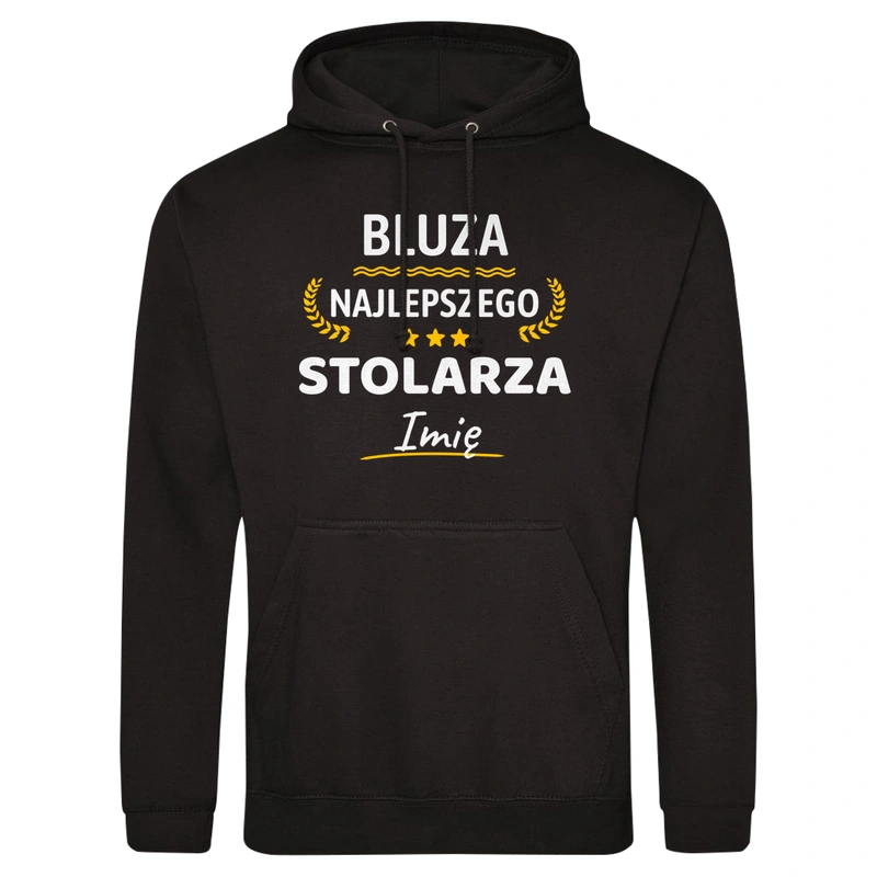 {Modelskind.name_Short} Najlepszego Stolarza Twoje Imię - Męska Bluza z kapturem Czarna