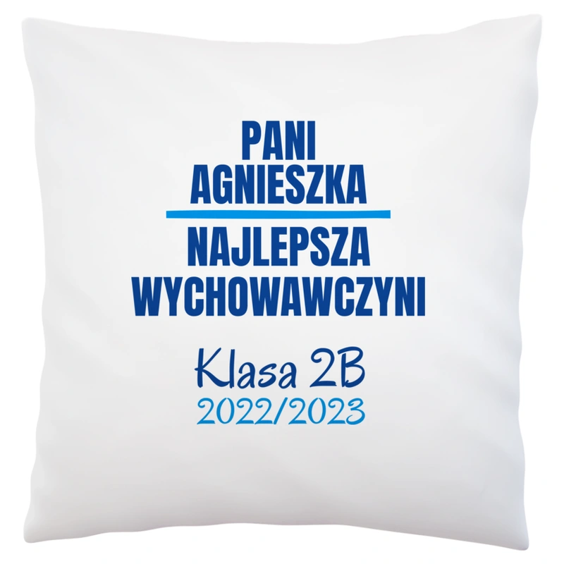 Najlepsza Wychowawczyni Prezent od Klasy - Poduszka Biała