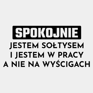 Sołtys W Pracy A Nie Na Wyścigach - Męska Koszulka Biała