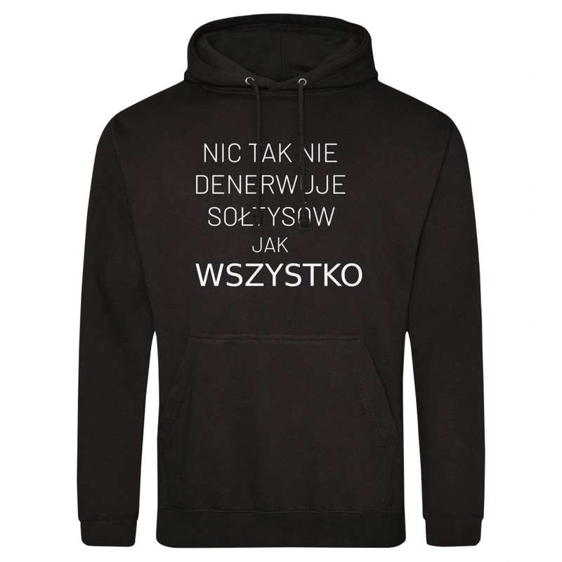 Nic Tak Nie Denerwuje Sołtysów Jak Wszystko - Męska Bluza z kapturem Czarna