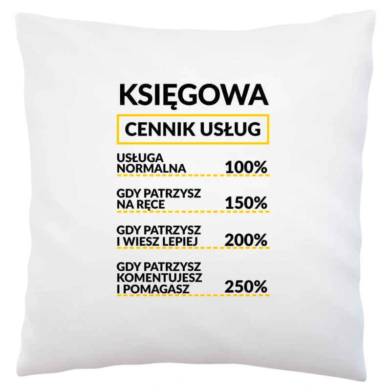 Księgowa - Cennik Usług - Poduszka Biała