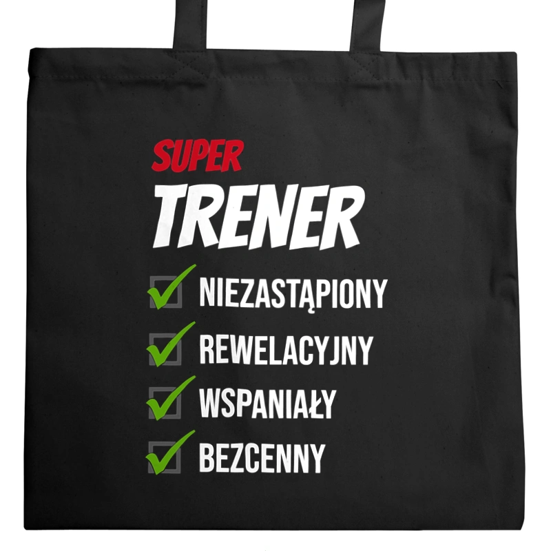 Super Trener Niezastąpiony - Torba Na Zakupy Czarna