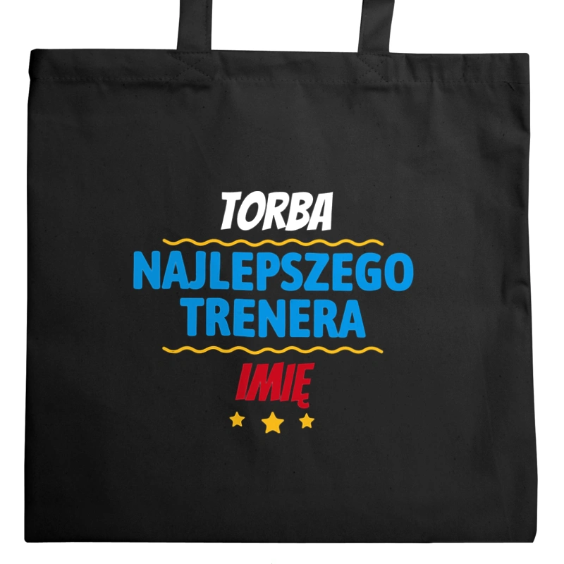 Kubek Najlepszego Trenera Imię Personalizacja - Torba Na Zakupy Czarna